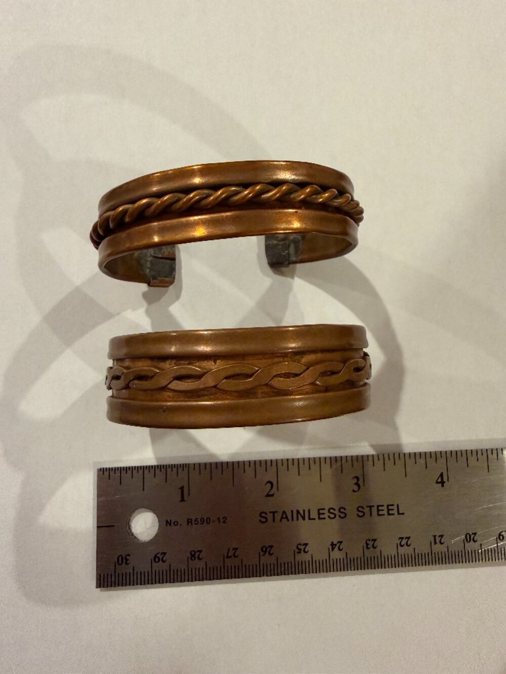 Copper Cuff Bracelet Set - Braided Design